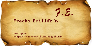 Frecko Emilián névjegykártya